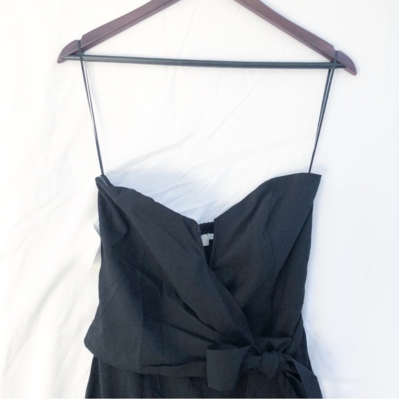 ASTR THE LABEL | NWT ZION STRAPLESS TIE WAIST WIDE LEG JUMPSUIT IN BLACK LARGE - Picture 6 of 15